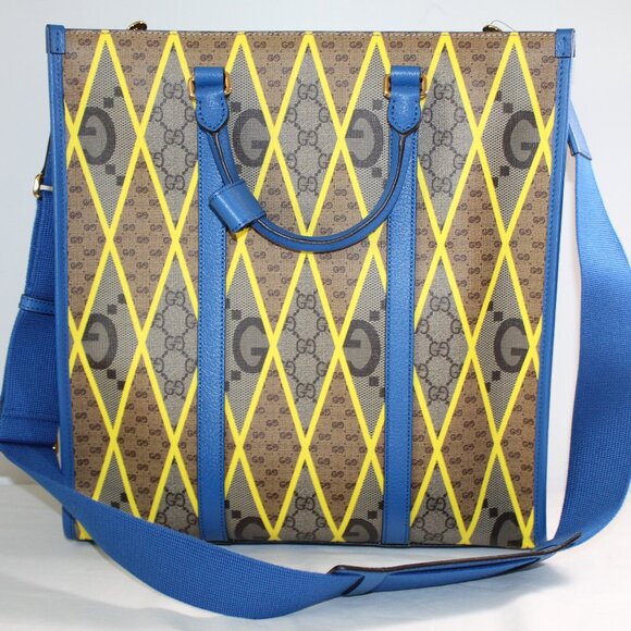 NWT Gucci GG Supreme Monogram Rhombus Large Tote Bag 726273 - Picture 2 of 16